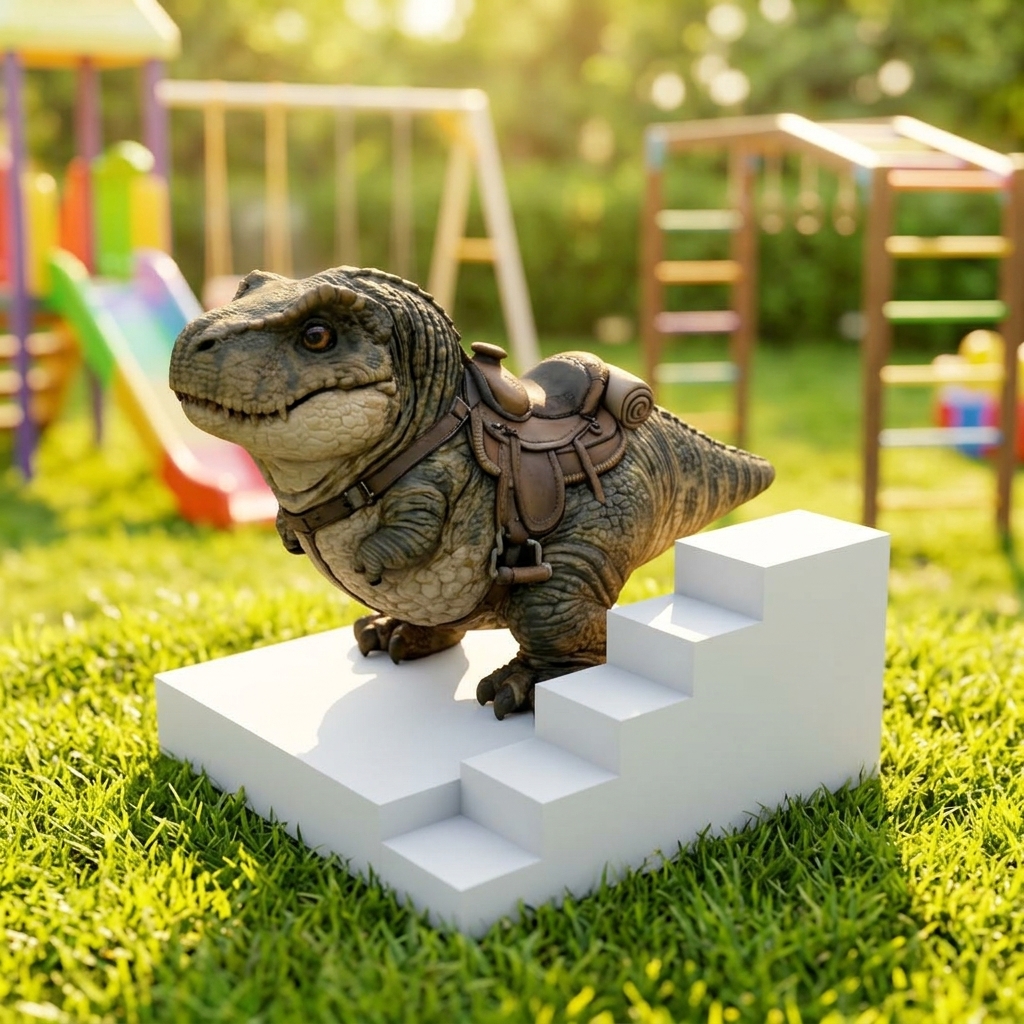 Chibi T-Rex diagonal studio rendering